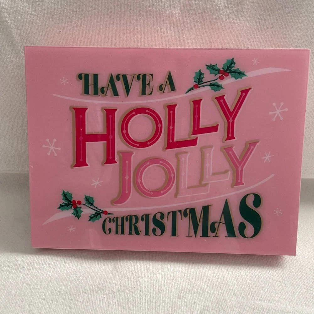 NWT Ashland Pink 'Holly Jolly Christmas' Holiday Sign